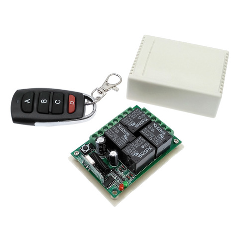 4 Way wireless remote control switch 433MHZ DC 12V relay receiver module RF 4NO+4NC controller ► Photo 1/6