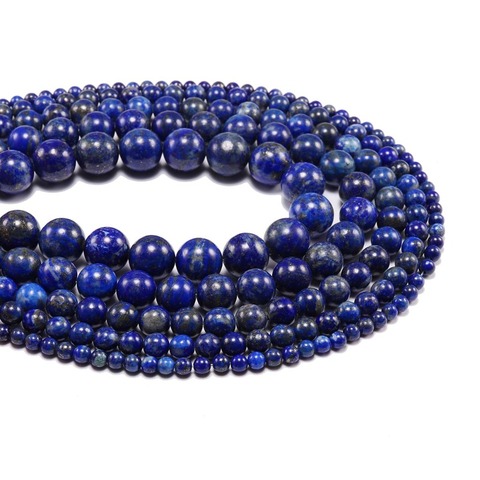 AAA Natural Stone Beads Bule Lapis Lazuli Stone Round Loose Blove DIY Bracelet Material 4 6 8 10 12mm Beads for Jewelry Making ► Photo 1/5