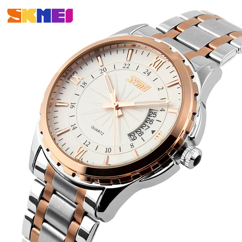SKMEI 9069 Men Quartz Watch Men Full Steel Wristwatches Dive 30M Fashion Sport Watch relogio masculino 2022 Luxury Brand Watches ► Photo 1/6
