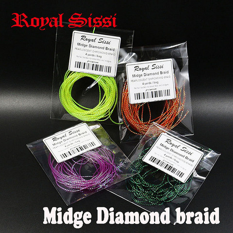 5packs set 4yards/pack midge diamond braid pearlescent tones fly tying body wrap tying materials small flies chironomid braid ► Photo 1/6