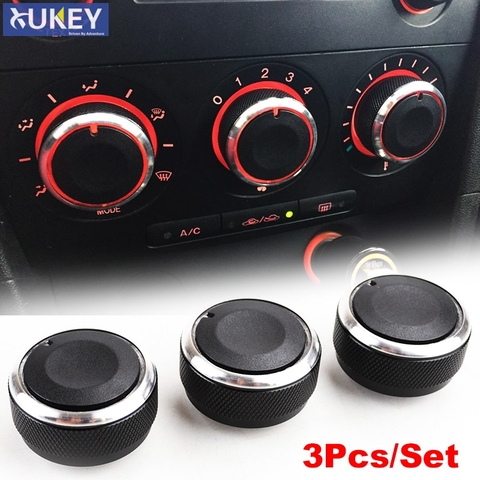 3PCS FOR MAZDA3 MAZDA 3 M3 2003-2008 SWITCH KNOB KNOBS HEAT HEATER CONTROL BUTTONS DIALS A/C AIR CON COVER 2006 2005 2007 2004 ► Photo 1/6