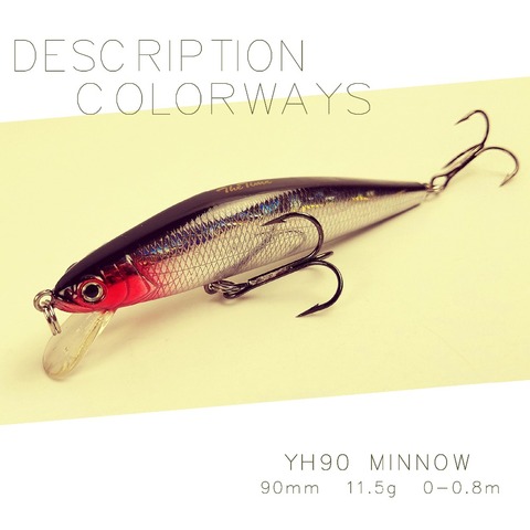 1 pcs Branded floating fishing lure minnow YH90 hard plastic bait 90mm/11.5g artificial lures for river bass pike fish ► Photo 1/6