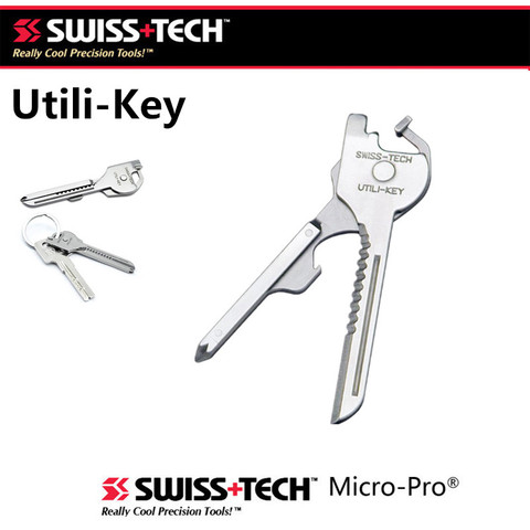 SWISS TECH New EDC 6 in 1 Stainless Steel Utili-Key Key Ring Chain Pocket Cutter Screwdriver Multi Tools Camping Survival Kit ► Photo 1/6