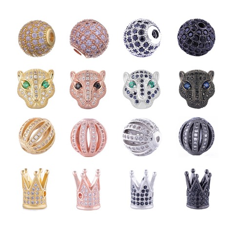Juya DIY Beads Jewelry Making Charm Beads Panther Heads Crown Accessories Beads For Women Men Natural Stones Bracelet Making ► Photo 1/6