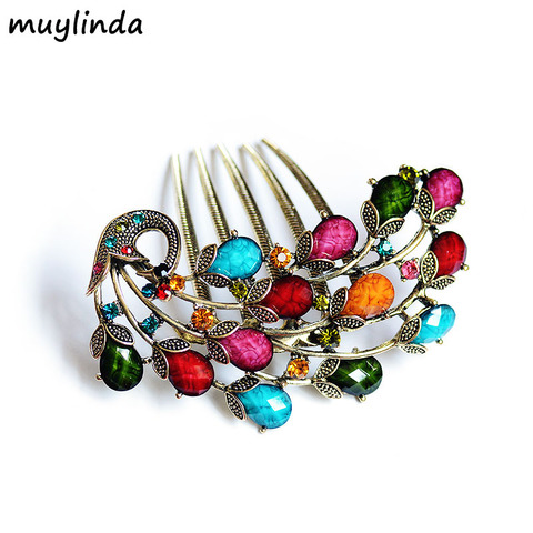 Vintage Peacock Hair Comb Antique Bronze Hair Clip Hairpins Headdress Exquisite Hair Jewelry For Women ► Photo 1/6
