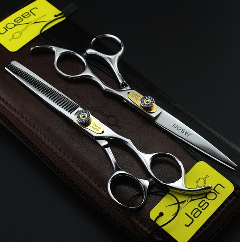316# 6'' Brand Jason Factory Price Hairdressing Scissors JP 440C Diamante Barbers Cutting Scissors Thinning Shears Hair Scissors ► Photo 1/6