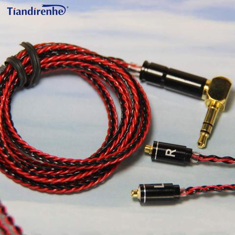 Tiandirenhe MMCX Cable for Shure SE215 SE535 SE846 Earphone 8 Shares Silver Plated Headset Cable Manual Weaving upgrade Line ► Photo 1/1