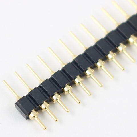 10 Pcs Per Lot Gold Plated 2.54mm Pitch 40 Pin Male Straight Single Row Round Pin Header Strip ► Photo 1/6