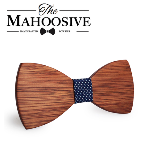 Mahoosive Simple Men's Suit Wooden Bow Tie For Groom Wedding Party Men Formal Wear Business Cravat Bow tie Clothing Accessories ► Photo 1/6
