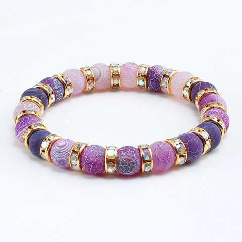 1Pcs Classic Colorful Purple Love Crystal Beaded Chakra Yoga Bracelet Female Natural Stone Beads Bracelets Women Men Jewelry Hot ► Photo 1/6