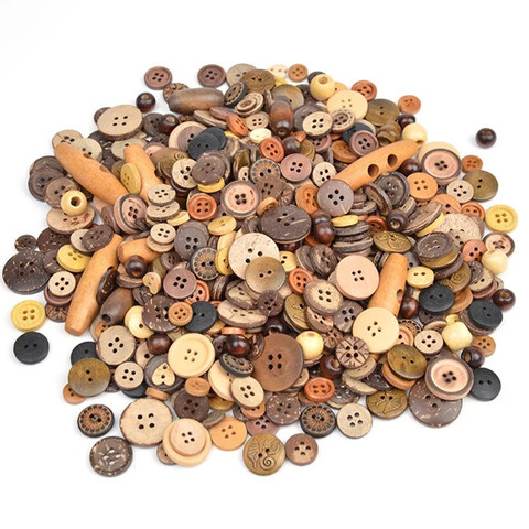 50Gram  Mix size wooden buttons For Scrapbook Crafts DIY Baby Children Clothing Sewing Accessories ► Photo 1/6