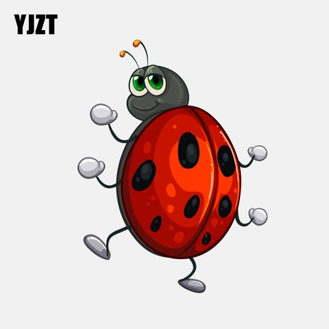 YJZT  12CM*16CM Cartoon Creative Ladybug  Decoration PVC Car Sticker 11-00859 ► Photo 1/2