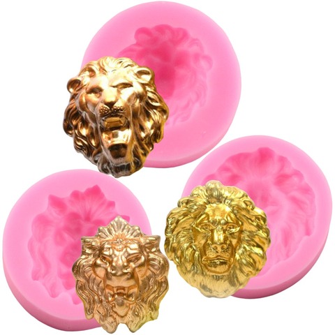 3D Lion Head Silicone Mold Animals Fondant Molds Baby Birthday Cake Decorating Tools Soap Candy Clay Chocolate Gumpaste Mould ► Photo 1/6