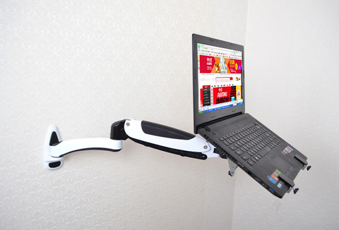 GM112WLDM Wall Mount Laptop Holder Gas Spring Arm Aluminum Alloy Full Motion 10-15 inch Laptop/Notebook Mount Support Lapdesk ► Photo 1/1