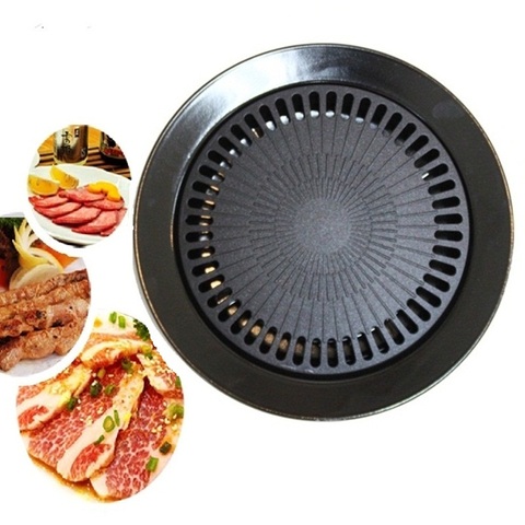 New D32cm Smokeless Barbeque Grill for Household Gas Stove Indoor Black Stove Top Grill Porcelain Enameled Brazilian Grill Pan ► Photo 1/1