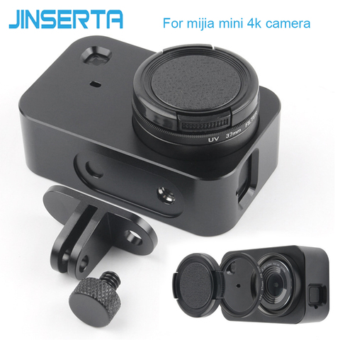 JINSERTA Protective CNC Aluminum Frame Case for Xiaomi Mijia Mini 4K Camera with 37mm UV Lens Filter +Screw Lens Cap Protector ► Photo 1/6