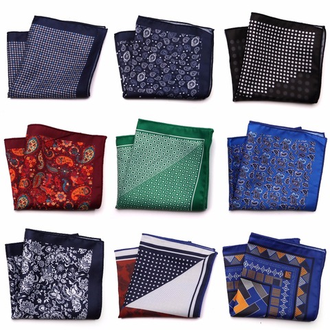 Tailor Smith New Designer Pocket Square Printed Microfiber Paisley Checked Fashion Handkerchief Dot Paisley Floral Stye Hanky ► Photo 1/1