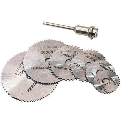 New Portable Rotary Tool Circular Saw Blades Cutting Discs Mandrel For Dremel Cutoff 7pcs ► Photo 1/6