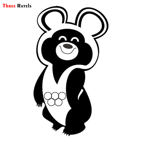 Three Ratels TZ-2028# 9x15cm funny car stickers animal lovely smiling Olympic Bear   and decals ► Photo 1/3