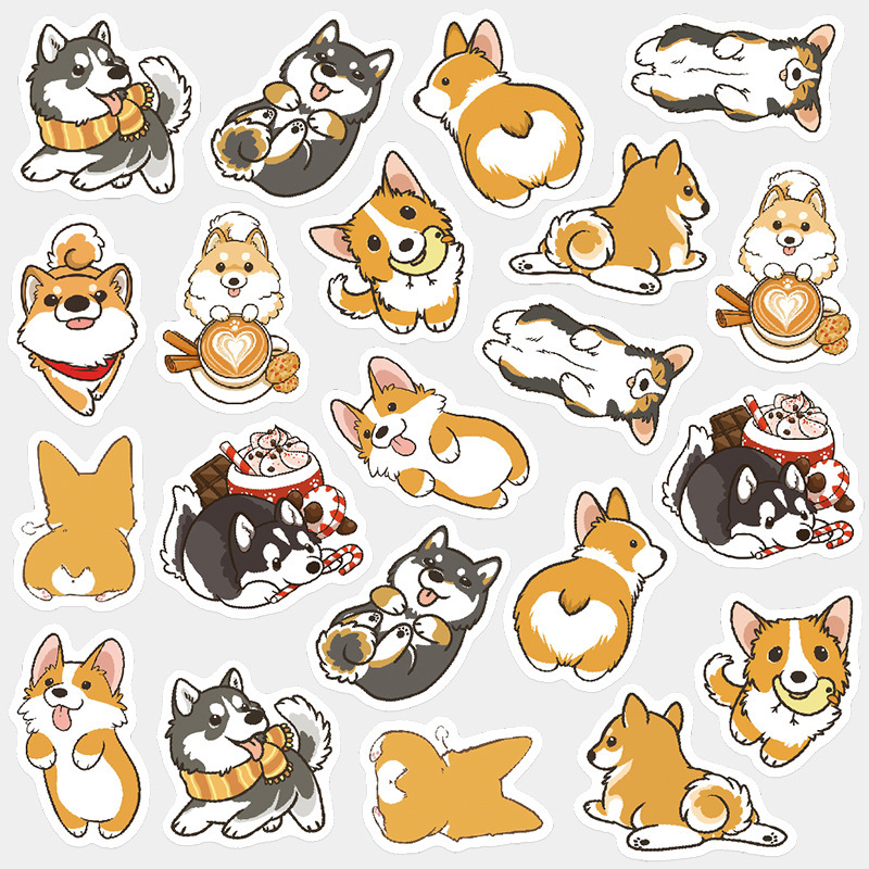Cute Dog Decoration Washi Stickers Cartoon Animal Diary Label