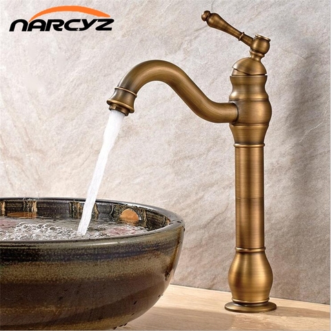 Basin Faucets Antique 1 Lever Hole basin faucet Plus High basin plus high hot and cold copper full of European Faucet XT922 ► Photo 1/6