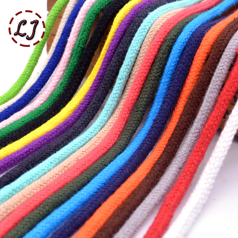 Wholesale 5mm colorful high strength Handmade Woven Cotton Cords Rope for garment sewing Accessories Craft Projects home DIY ► Photo 1/6
