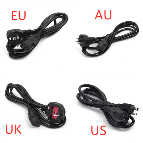 Durable 3-Prong 1.2m EU US AU UK 4Standards AC Power Supply Adapter Cord Cable Lead Charging Line Wires For PC Laptop ► Photo 1/5