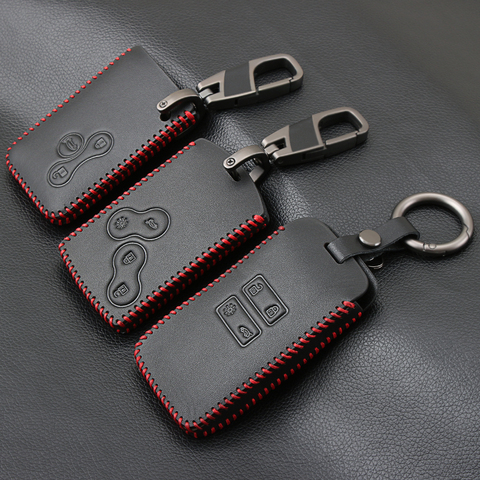 New Design Leather Car Key Cover For Renault Kadjar Captur Clio Megane 2 3 4 RS Koleos Logan Scenic Card Case Keychain Key cases ► Photo 1/5