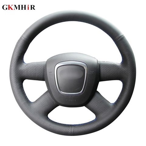 DIY Black Artificial Leather Car Steering Wheel Cover for Audi A3 2006-2013 A4 (B8) A6 (C6) 2005-2011 Q5 2009-2012 Q7 ► Photo 1/6