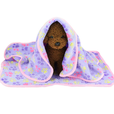 Super Soft Flannel Fleece Cat Dog Bed Mats Paw Foot Print Warm Pet Blanket Sleeping Beds Cover Mat For Small Medium Dogs Cats ► Photo 1/6