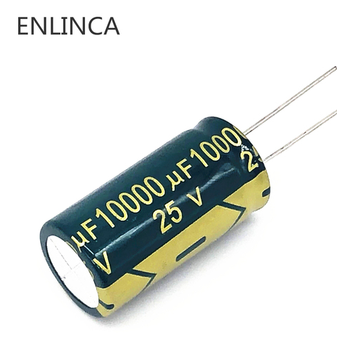 2pcs/lot T11 25V 10000UF Low ESR high frequency aluminum electrolytic capacitor size 18*35 10000UF25V 20% ► Photo 1/1