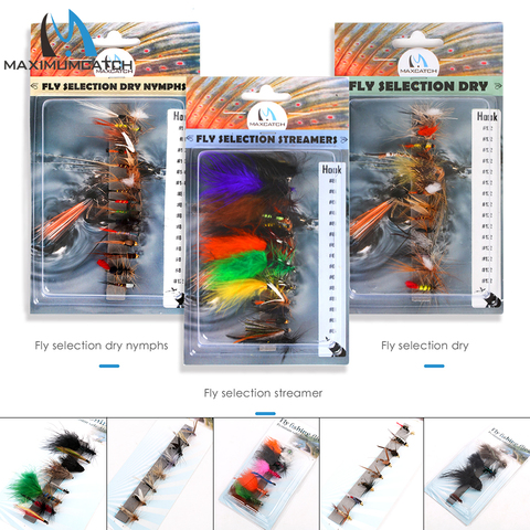 Maximumcatch Fly Fishing Flies Set Streamer Dry Nymph Trout Wet Fly Flies #2-#14 Fishing Lures Fishing Tackle Pesca ► Photo 1/6