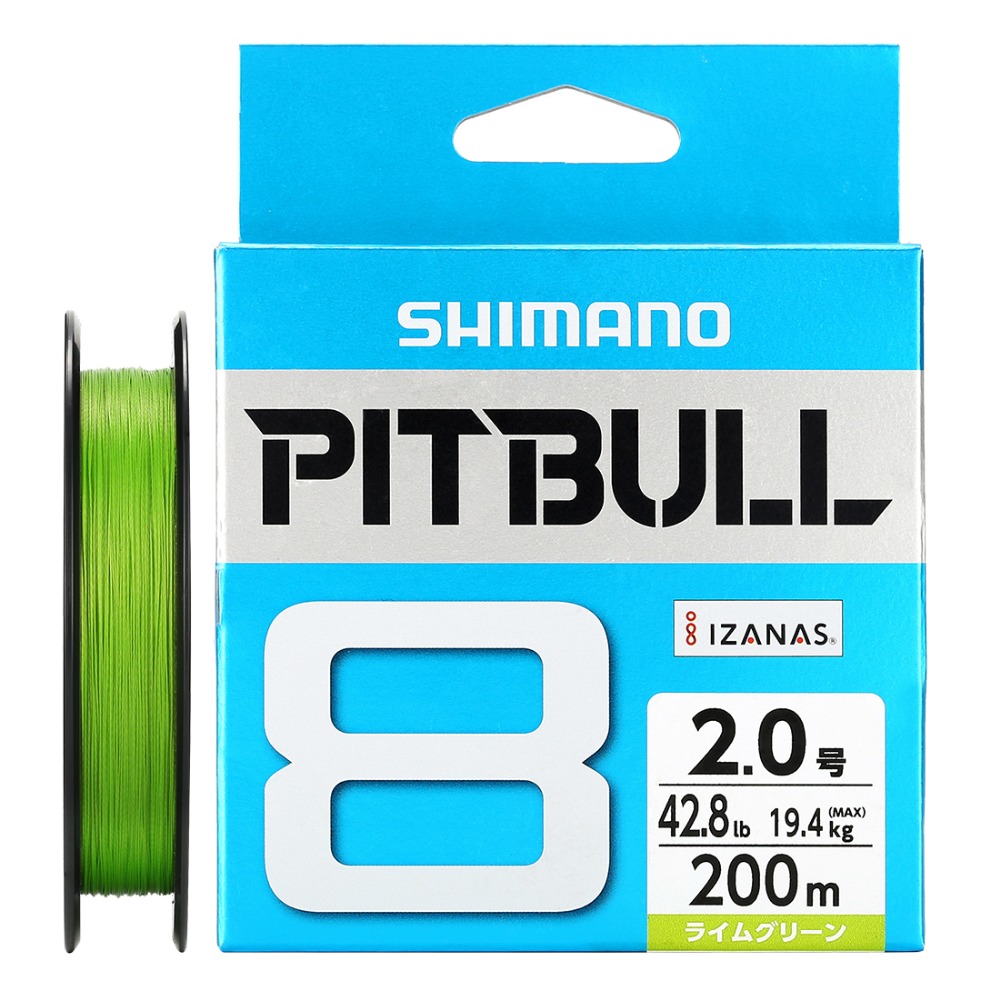 Shimano pitbull x12 Braided line pe 200m lime green select lb 