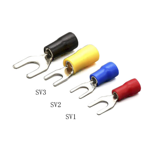 100pcs  200pcs insulated round ends SV1.25-5 O type terminals brass Insulated Spade Crimp Wire Cable Connector SV2-4  SV3-5 ► Photo 1/1