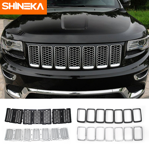 SHINEKA Racing Grills for Jeep Grand Cherokee 2014-2022+ Insert Mesh Vent Bezel Ring Outlet Exterior Styling for Grand Cherokee ► Photo 1/6