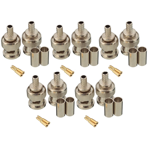 10 Sets 3-Piece BNC Male RG58 Plug Crimp Connectors ► Photo 1/5