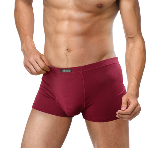 2022 New Men's Underwear Boxer Shorts Bamboo Fiber Solid Color Pants Breathable Antibacterial Pantalones Para Hombres ► Photo 1/6