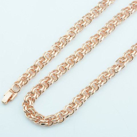1pcs 8mm Men Big Necklace Womens Rose Gold Color Double Curb Chain 60cm 24inch Toggle Lock ► Photo 1/5