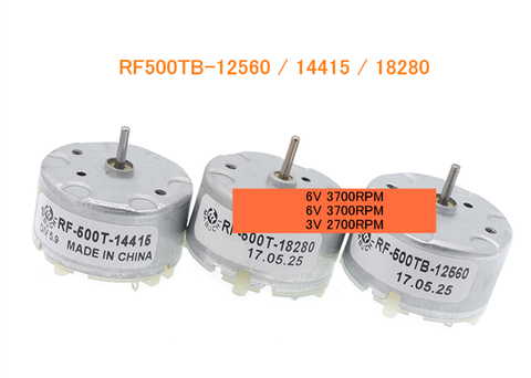 Permanent magnet DC motor RF-500TB-12560 14415 18280 DC 3V-12V 1.5-5V 2700RPM 3700RPM For Casting machine Humidifier Motor ► Photo 1/4