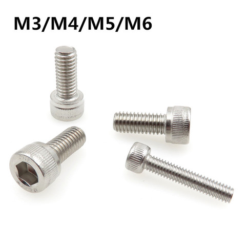 M3/M4/M5/M6 DIN912 304 Stainless Steel Hexagon Socket Head Cap Screws Inner Hex Socket Bicycle Bolt Metric Thread ► Photo 1/2