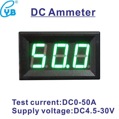 Ampere LED Amp Panel Meter 3 Bit Display 0.56''LED with Red Rlue Green Digits DC 4.5-30V No Need Shunt Digital Ammeter DC 0-50A ► Photo 1/1