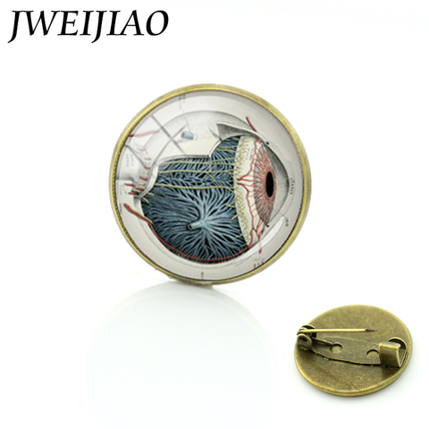 JWEIJIAO Brooches Anatomical Eye Brooch Accessories Vintage National Symbolic Badges Anatomy Art Picture Human Body Pin C 807  ► Photo 1/1