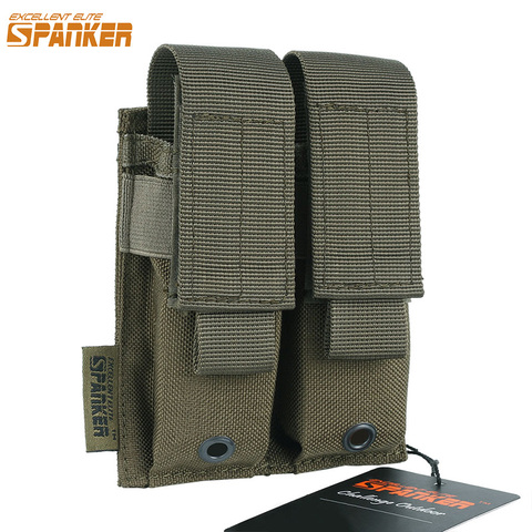 EXCELLENT ELITE SPANKER Outdoor Tactical Combat Double Pistol Magazine Pouch Hunting Training Camo Magazine Pouch Army Equipment ► Photo 1/6