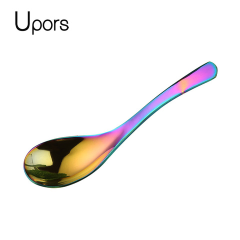 UPORS High Quality Soup Spoon Stainless Steel Dinner Spoons Tea Milk Icecream Large Rice Serving Spoons Kitchen Utensils ► Photo 1/6