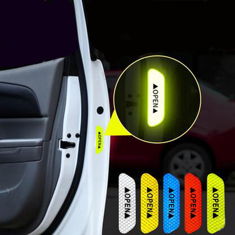 4pcs Fluorescent Car Reflective Strips Warning Stickers For Hyundai solaris accent i30 ix35 i20 elantra santa fe tucson getz ► Photo 1/6