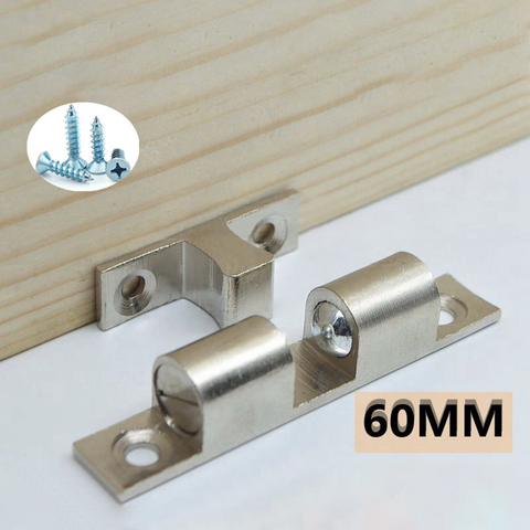 60mm Length Pure Copper Double Spring Steel Ball Catch Latch For Furniture Cupboard Cabinet Door Adjustable Closet Tension Latch ► Photo 1/5