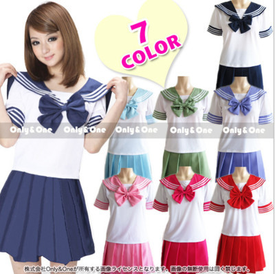 2022 new Japanese school uniforms sailor tops+tie+skirt Navy style Students clothes for Girl Plus size Lala Cheerleader clothing ► Photo 1/6