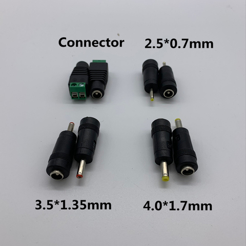 1pcs DC 5.5 mm * 2.1 mm to 2.5 * 0.7 3.5 * 1.35 4.0 *1.7 mm DC Barrel Jack Power Cable Connector ► Photo 1/1