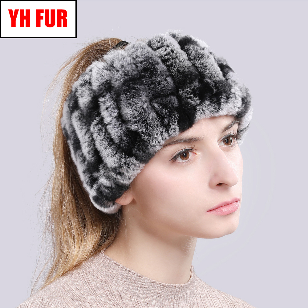 Women Warm Fur Handmade Stretch Fur Scarf Knit Fur Headbands Girls Fur Ring Scarves