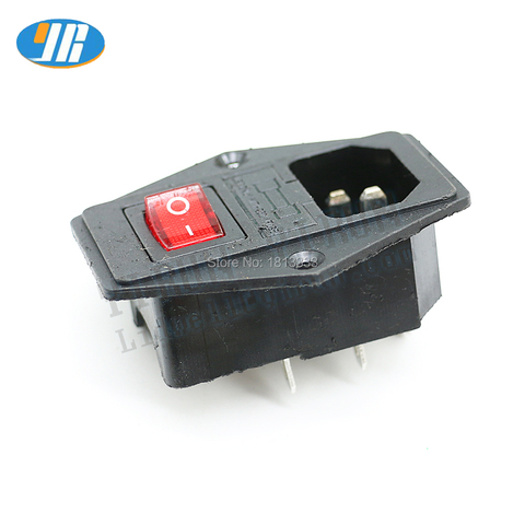 FREE SHIPPING10A 250V Inlet Module Plug Fuse Switch Male Power Socket 3 Pin IEC320 C14 for game machine parts ► Photo 1/1